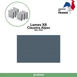 Castorama Clôture Jardimat Alpes Gris 180 Cm, 6 Lames