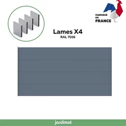 Castorama Clôture Jardimat Chalon Gris 250 Cm, 4 Lames