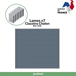 Castorama Clôture Jardimat Chalon Gris 250 Cm, 7 Lames