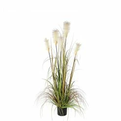 Castorama Herbe Panache Foxtail Vert Artificiel En Pot Plastique ø70 X H.150 Cm