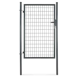 Castorama Portillon Pour Clôture Grillagée à Poteaux Ronds Gris 100 X H.150 Cm