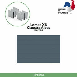 Castorama Clôture Jardimat Alpes Gris 180 Cm, 6 Lames